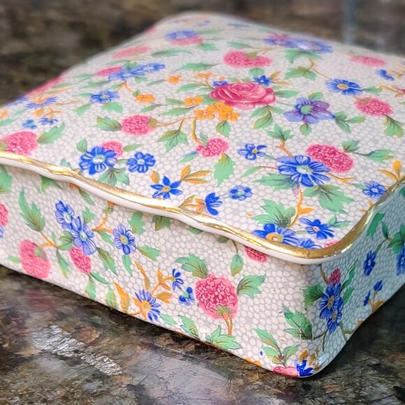 Vintage Royal Winton Grimwades “Old Cottage Chintz” Covered Candy/Trinket Dish - Picture 1 of 7